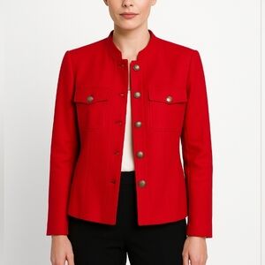 Vtg Clifford & Wills Blazer Womens 8 Red‎ Wool Structured Business Office Work